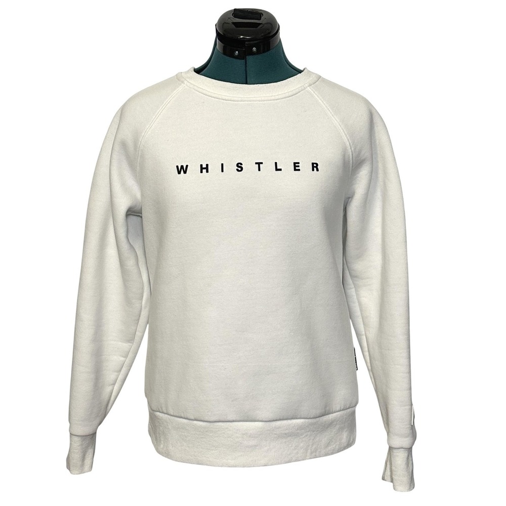 Apres‎ Actif Sweatshirt Womens Small White Whistler Crewneck Fleece Pullover Ski